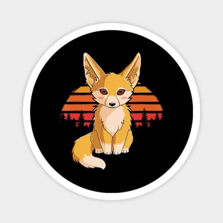 Retro Vintage Fennec Fox Cute Foxes Magnet